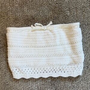 Hollister White Crochet bandeau crop top
